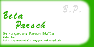 bela parsch business card